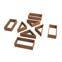 CORTEN RAISED GARDEN BED TRIANGLE MODULE H.30CM